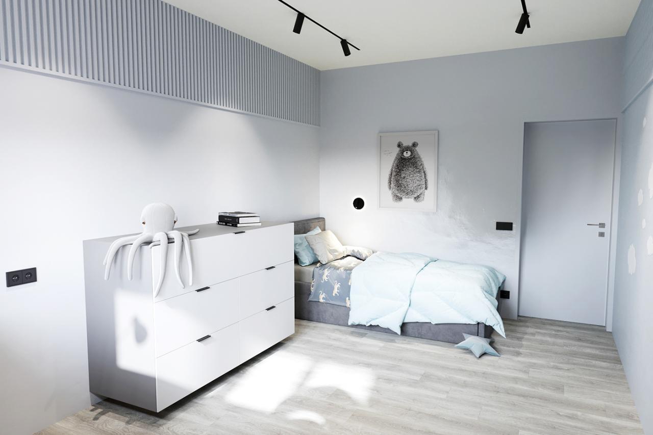 Comfortable minimalist children's room on Behance