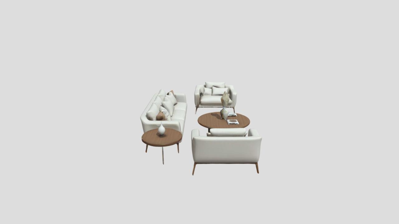 Modern Minimalist Sofa Set - Download Free 3D model by ...