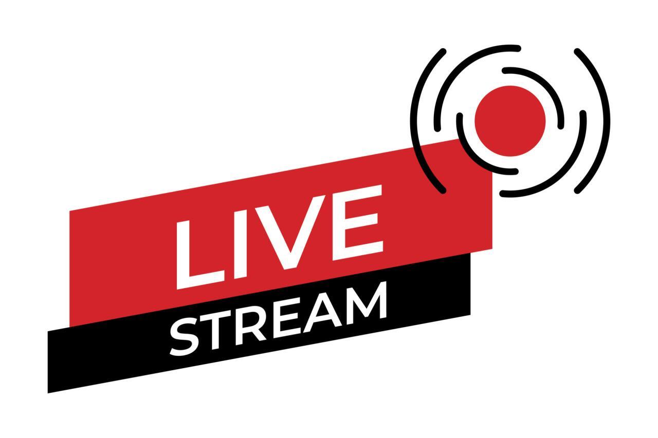 Live stream symbol icon. Online stream sign. Flat simple design. Vector ...