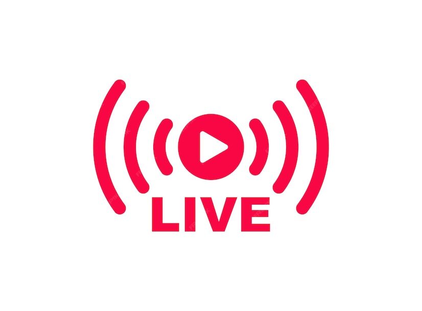 ícones De Transmissão Ao Vivo Símbolos Vermelhos E Botões De PNG ...